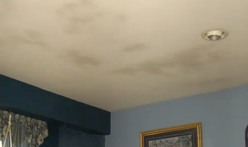 fresh paint patches on ceilings