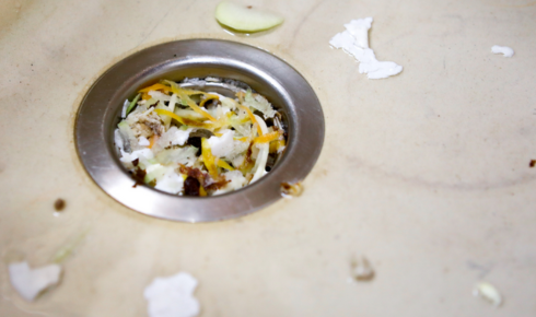 keep grease and food scraps out of the drain