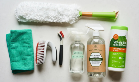 small, basic cleaning kits in key areas